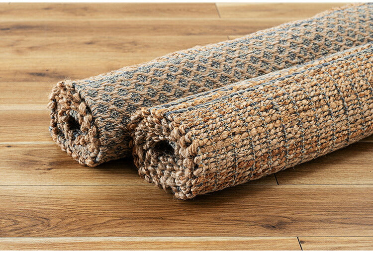ラグ FAB-302 東谷 ラグ 130 190 130×190 190×130 1.5畳 コットン 綿 ジュート 麻 リゾート アジアン ナチュラル 北欧 シンプル 敷き物 ベージュ ブラウン 茶色(代引不可)