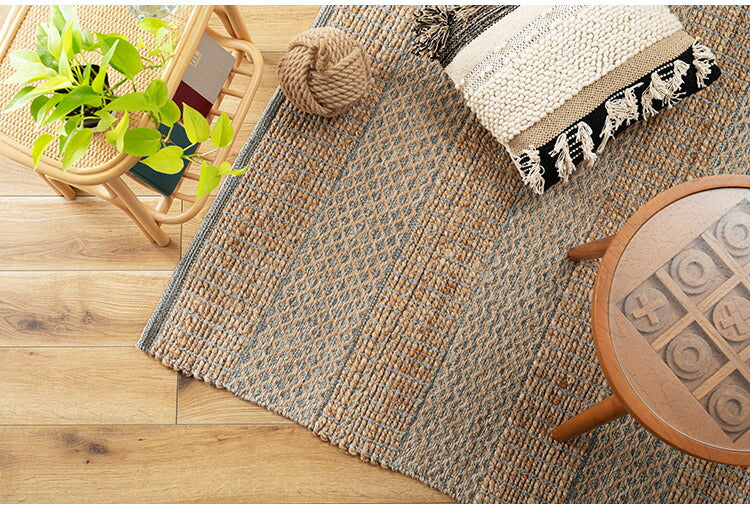 ラグ FAB-302 東谷 ラグ 130 190 130×190 190×130 1.5畳 コットン 綿 ジュート 麻 リゾート アジアン ナチュラル 北欧 シンプル 敷き物 ベージュ ブラウン 茶色(代引不可)