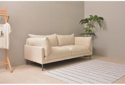 ソファ ソファー 横幅193cm スチール 布地 ファブリック 脚付き クッション付 モダン シンプル ナチュラル おしゃれ カバーリング グレー アイボリー(代引不可)