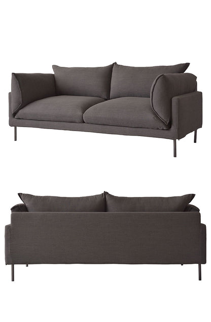 ソファ ソファー 横幅193cm スチール 布地 ファブリック 脚付き クッション付 モダン シンプル ナチュラル おしゃれ カバーリング グレー アイボリー(代引不可)