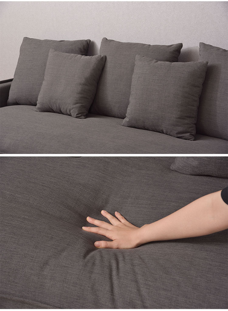 ソファ ソファー 横幅210cm 広め 布地 ファブリック クッション付 置き換え自由 モダン シンプル ベーシック ナチュラル おしゃれ カバーリング グレー アイボリー(代引不可)