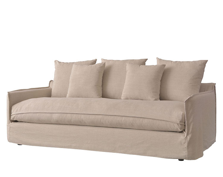 ソファ ソファー 横幅210cm 広め 布地 ファブリック クッション付 置き換え自由 モダン シンプル ベーシック ナチュラル おしゃれ カバーリング グレー アイボリー(代引不可)