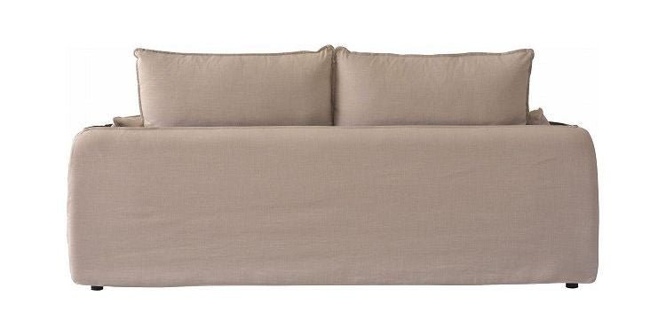 ソファ ソファー 横幅211cm 広め 布地 ファブリック ダブルクッション仕様 モダン シンプル ベーシック ナチュラル おしゃれ カバーリング アイボリー(代引不可)