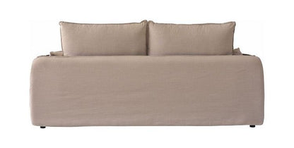 ソファ ソファー 横幅211cm 広め 布地 ファブリック ダブルクッション仕様 モダン シンプル ベーシック ナチュラル おしゃれ カバーリング アイボリー(代引不可)