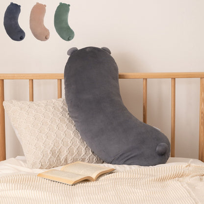 ボディピロー クッション ボディピロー おしゃれ 北欧 アニマル 動物 かわいい ベージュ ダークグレー グリーン コーデュロイ しっぽ 耳 尻尾 ベッド ソファ シンプル 枕 足枕 腰当て 肘置き(代引不可)