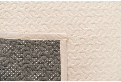 キルト ラグ マット ホワイト 白色 白 イブル コットン 綿 洗える 丸洗い おしゃれ くすみカラー 長方形 四角 韓国インテリア 北欧 北欧風 かわいい 洗濯 洗濯可 190×130 幅190cm キッズ ラグマット(代引不可)