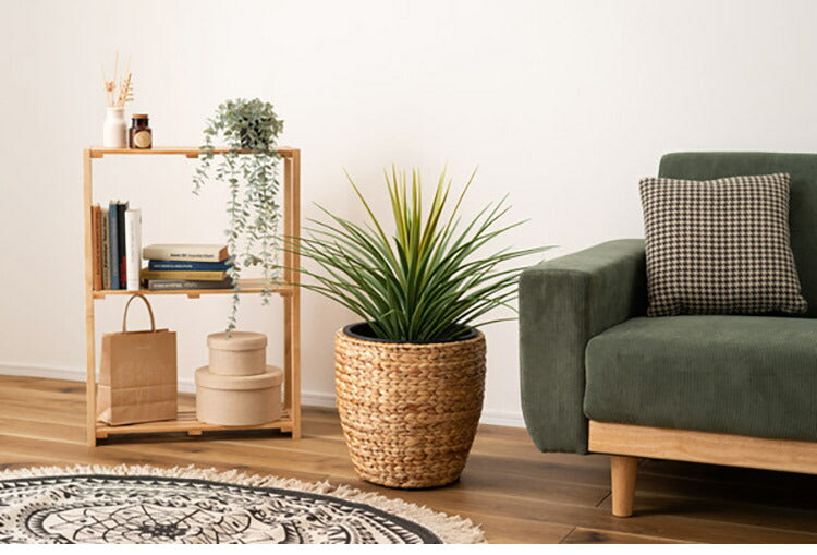 プランター 鉢入れ 円型 9号用 アジアン 観葉植物 植物 ウォーターヒヤシンス 雑貨 インテリア 室内 ブラウン 茶色 編み かご インテリア おしゃれ 北欧 かわいい(代引不可)