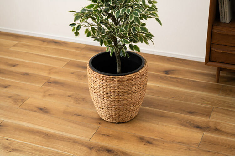プランター 鉢入れ 円型 9号用 アジアン 観葉植物 植物 ウォーターヒヤシンス 雑貨 インテリア 室内 ブラウン 茶色 編み かご インテリア おしゃれ 北欧 かわいい(代引不可)