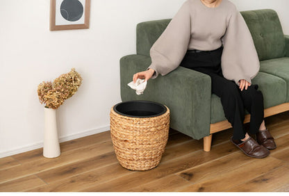 プランター 鉢入れ 円型 9号用 アジアン 観葉植物 植物 ウォーターヒヤシンス 雑貨 インテリア 室内 ブラウン 茶色 編み かご インテリア おしゃれ 北欧 かわいい(代引不可)