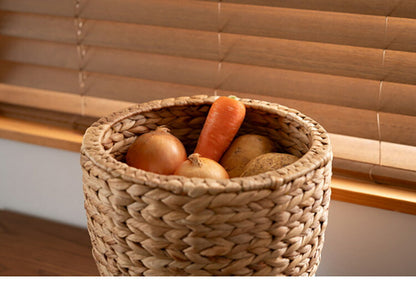 プランター 円型 7号用 プランター 鉢入れ アジアン 観葉植物 シンプル ウォーターヒヤシンス 雑貨 インテリア 室内 ブラウン 茶色 編み かご インテリア おしゃれ かわいい(代引不可)