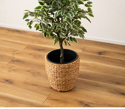 プランター 円型 7号用 プランター 鉢入れ アジアン 観葉植物 シンプル ウォーターヒヤシンス 雑貨 インテリア 室内 ブラウン 茶色 編み かご インテリア おしゃれ かわいい(代引不可)