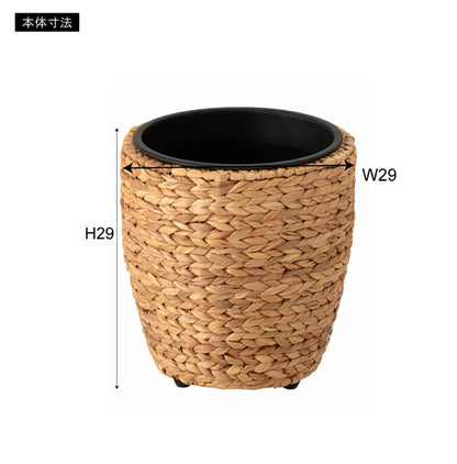 プランター 円型 7号用 プランター 鉢入れ アジアン 観葉植物 シンプル ウォーターヒヤシンス 雑貨 インテリア 室内 ブラウン 茶色 編み かご インテリア おしゃれ かわいい(代引不可)