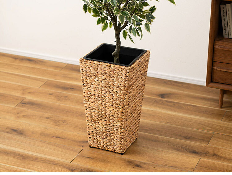 プランター 角型 7号用 角ハイタイプ プランター 鉢入れ アジアン 観葉植物 植物 シンプル ウォーターヒヤシンス 雑貨 インテリア 室内 ブラウン 茶色 編み かご ゴミ箱 収納(代引不可)
