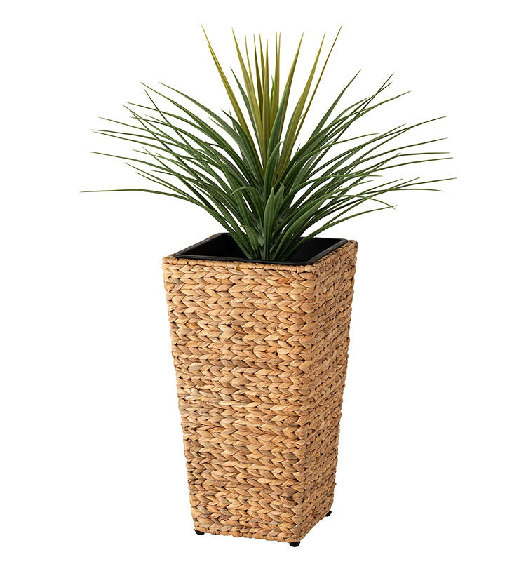 プランター 角型 7号用 角ハイタイプ プランター 鉢入れ アジアン 観葉植物 植物 シンプル ウォーターヒヤシンス 雑貨 インテリア 室内 ブラウン 茶色 編み かご ゴミ箱 収納(代引不可)