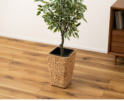 プランター 角型 5号用 角ハイタイプ プランター 鉢入れ アジアン 観葉植物 植物 シンプル ウォーターヒヤシンス 雑貨 インテリア 室内 ブラウン 茶色 編み かご ゴミ箱 収納(代引不可)