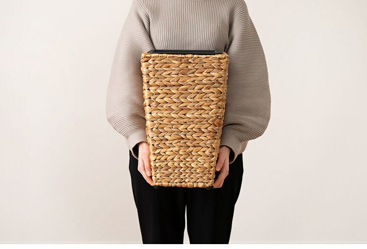 プランター 角型 5号用 角ハイタイプ プランター 鉢入れ アジアン 観葉植物 植物 シンプル ウォーターヒヤシンス 雑貨 インテリア 室内 ブラウン 茶色 編み かご ゴミ箱 収納(代引不可)