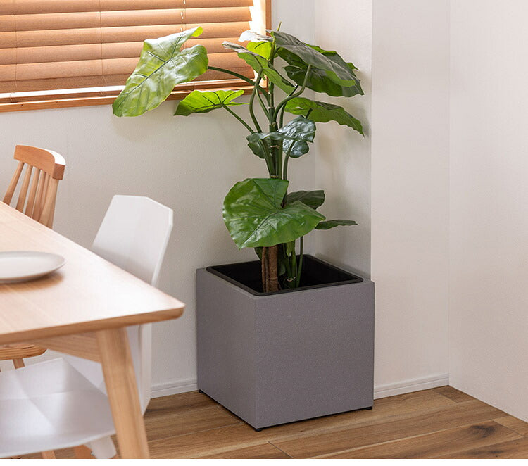 プランター 正方形 9号 プランター 鉢入れ モダン インダストリアル シンプル グレー 植物 観葉植物 アジャスター付き インテリア(代引不可)