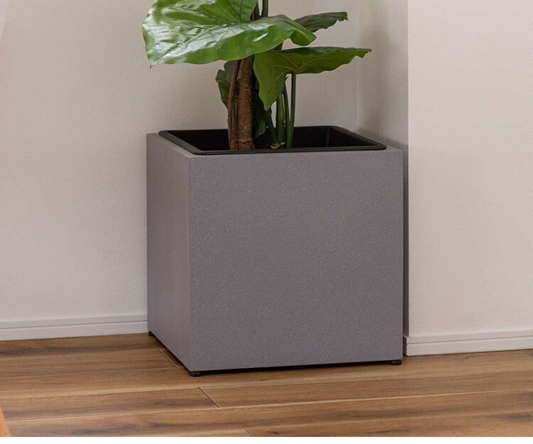 プランター 正方形 9号 プランター 鉢入れ モダン インダストリアル シンプル グレー 植物 観葉植物 アジャスター付き インテリア(代引不可)