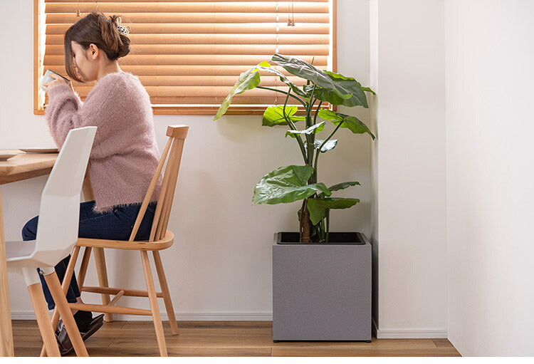 プランター 正方形 9号 プランター 鉢入れ モダン インダストリアル シンプル グレー 植物 観葉植物 アジャスター付き インテリア(代引不可)