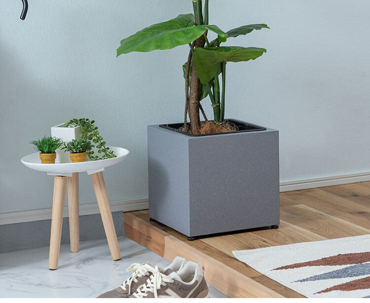 プランター 正方形 6号用 プランター 鉢入れ モダン インダストリアル シンプル グレー 植物 観葉植物 アジャスター付き インテリア(代引不可)