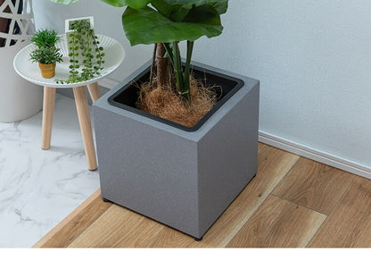 プランター 正方形 6号用 プランター 鉢入れ モダン インダストリアル シンプル グレー 植物 観葉植物 アジャスター付き インテリア(代引不可)