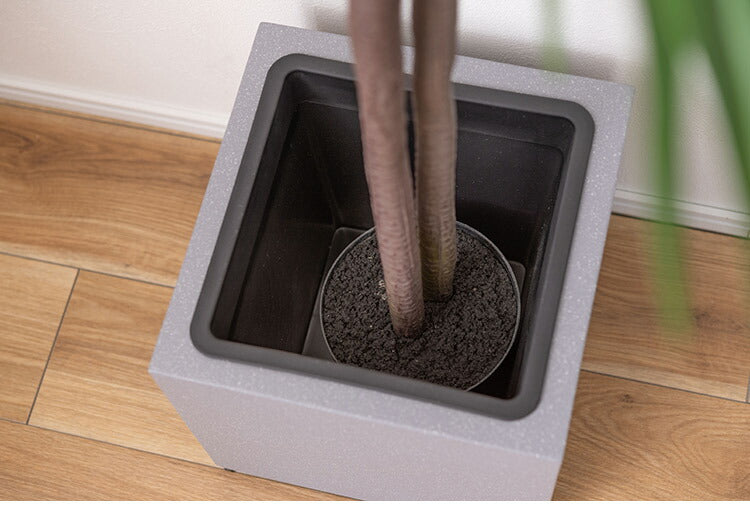 プランター 正方形 6号用 プランター 鉢入れ モダン インダストリアル シンプル グレー 植物 観葉植物 アジャスター付き インテリア(代引不可)