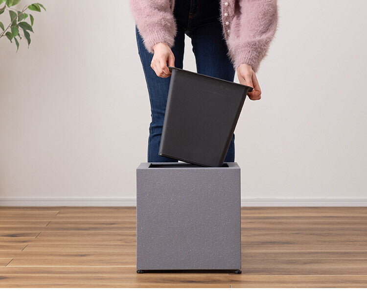 プランター 正方形 6号用 プランター 鉢入れ モダン インダストリアル シンプル グレー 植物 観葉植物 アジャスター付き インテリア(代引不可)