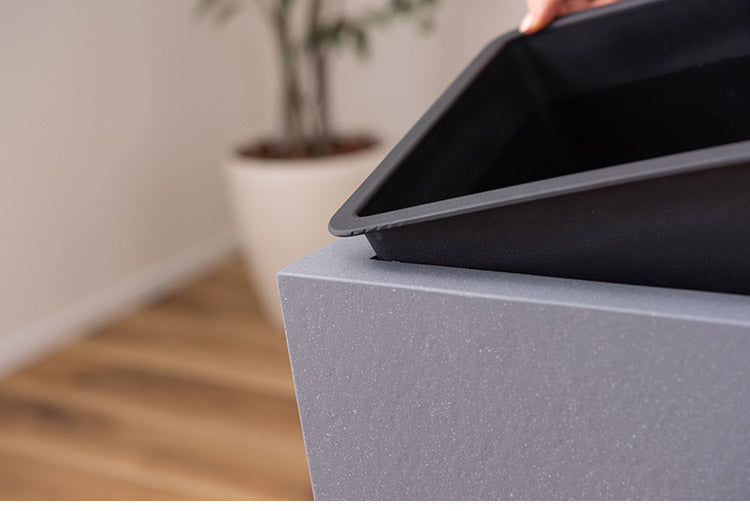 プランター 8号用 ハイタイプ プランター ハイタイプ 鉢入れ モダン インダストリアル シンプル グレー 植物 観葉植物 アジャスター付き インテリア(代引不可)