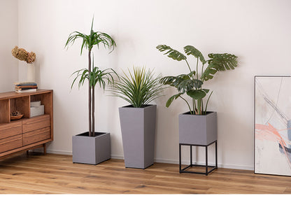 プランターハイタイプ プランター ハイタイプ 鉢入れ モダン インダストリアル シンプル グレー 植物 観葉植物 アジャスター付き インテリア(代引不可)