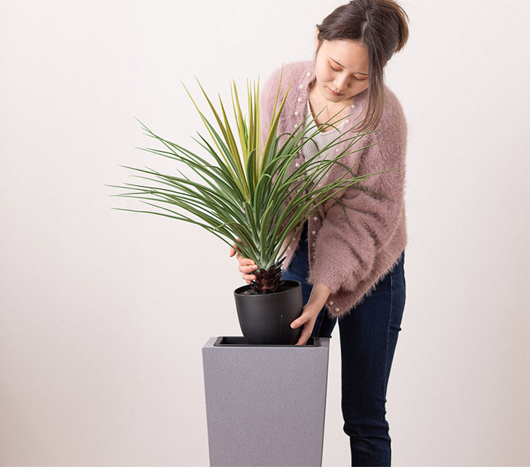 プランターハイタイプ プランター ハイタイプ 鉢入れ モダン インダストリアル シンプル グレー 植物 観葉植物 アジャスター付き インテリア(代引不可)