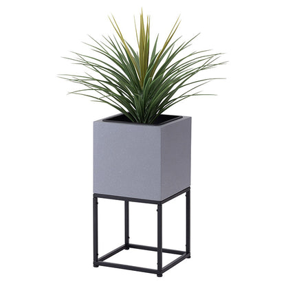 スタンド付き 正方形 6号用 プランター プランター 鉢入れ スタンド付き モダン インダストリアル シンプル グレー 植物 観葉植物 インテリア(代引不可)