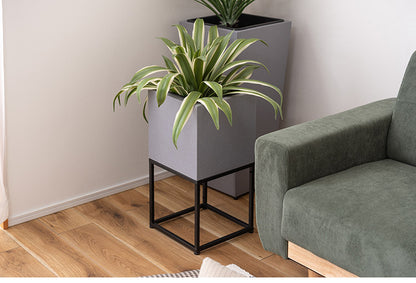 スタンド付き 正方形 6号用 プランター プランター 鉢入れ スタンド付き モダン インダストリアル シンプル グレー 植物 観葉植物 インテリア(代引不可)