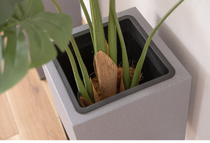 スタンド付き 正方形 6号用 プランター プランター 鉢入れ スタンド付き モダン インダストリアル シンプル グレー 植物 観葉植物 インテリア(代引不可)