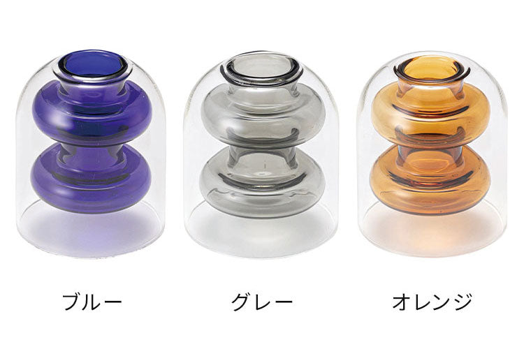 ガラスベース GRS-24 東谷 ガラスベース 花瓶 フラワーベース 北欧 ディスプレイ アート 筒型 一輪挿し ガラス製 玄関 雑貨 小物 お店 カフェ おしゃれ ブルー クリア 生け花 丸 円柱 置物 シンプル(代引不可)