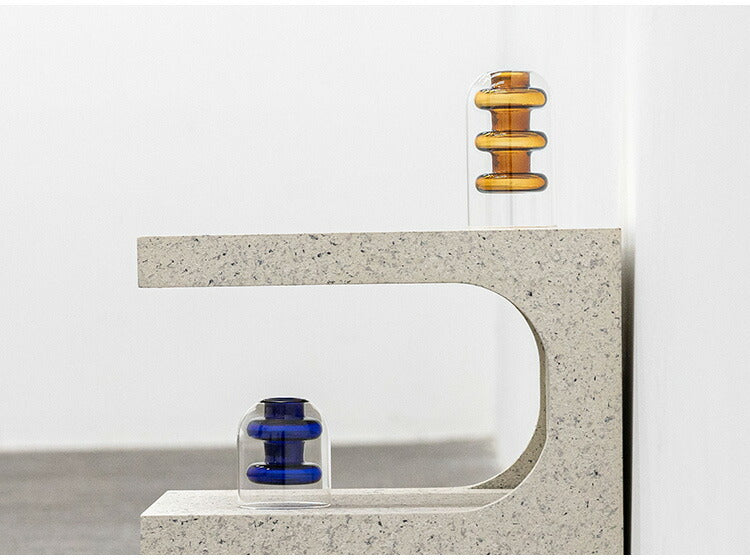 ガラスベース GRS-24 東谷 ガラスベース 花瓶 フラワーベース 北欧 ディスプレイ アート 筒型 一輪挿し ガラス製 玄関 雑貨 小物 お店 カフェ おしゃれ ブルー クリア 生け花 丸 円柱 置物 シンプル(代引不可)