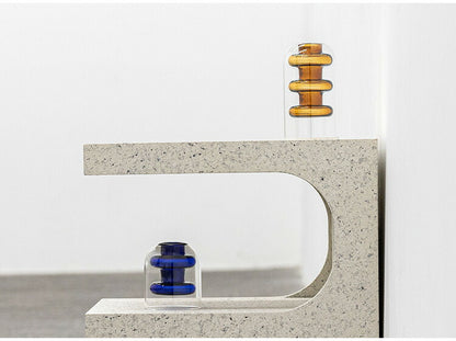 ガラスベース GRS-24 東谷 ガラスベース 花瓶 フラワーベース 北欧 ディスプレイ アート 筒型 一輪挿し ガラス製 玄関 雑貨 小物 お店 カフェ おしゃれ ブルー クリア 生け花 丸 円柱 置物 シンプル(代引不可)