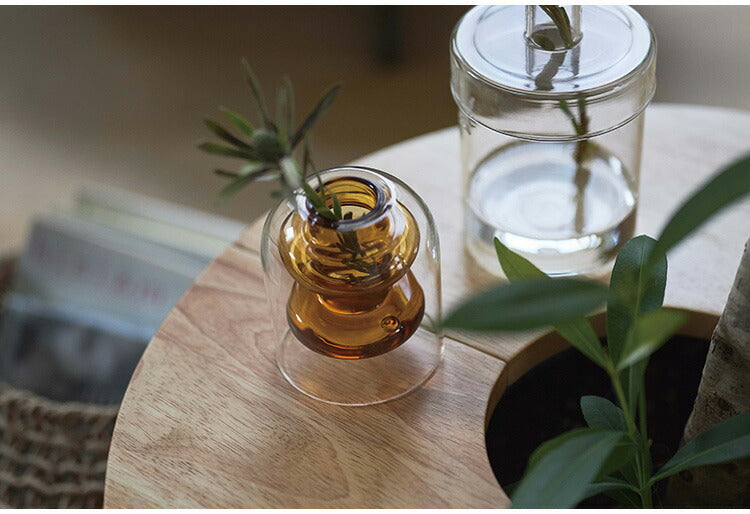 ガラスベース GRS-24 東谷 ガラスベース 花瓶 フラワーベース 北欧 ディスプレイ アート 筒型 一輪挿し ガラス製 玄関 雑貨 小物 お店 カフェ おしゃれ ブルー クリア 生け花 丸 円柱 置物 シンプル(代引不可)