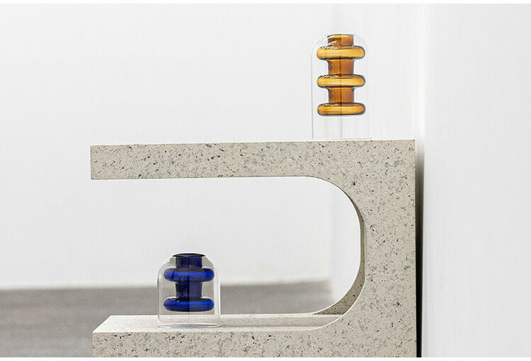 ガラスベース GRS-25 東谷 ガラスベース 花瓶 フラワーベース 北欧 ディスプレイ アート 筒型 一輪挿し ガラス製 玄関 雑貨 小物 お店 カフェ おしゃれ ブルー クリア 生け花 丸 円柱 置物 シンプル(代引不可)