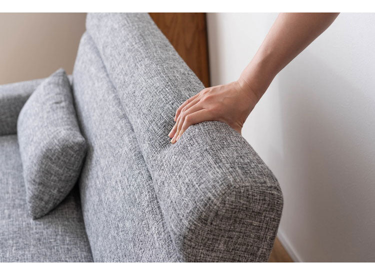 ソファ 2WAY ローソファ クッション付き 幅150cm 2人掛け 3人掛け 2.5人掛け おしゃれ シンプル モダン グレー ベージュ ファブリック 布製 アームソファ 肘あり 肘置き 木フレーム ロータイプ(代引不可)