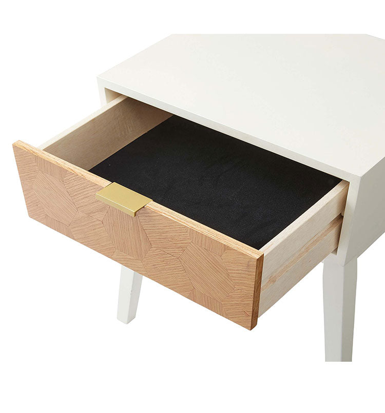 サイドテーブル ナイトテーブル おしゃれ 引き出し付き 収納 木製 コンパクト ベッドサイド ソファサイド モノクロ 韓国インテリア モダン エレガント 白 ホワイト 黒 ブラック 新生活(代引不可)
