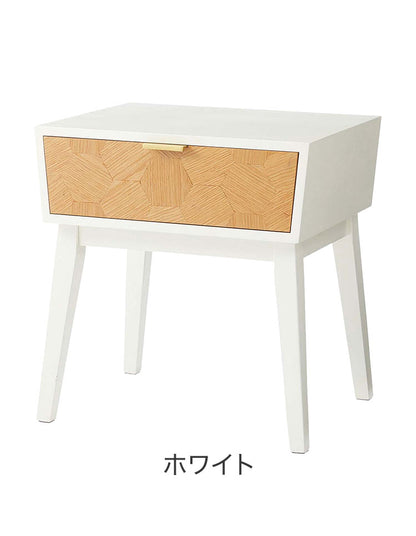 サイドテーブル ナイトテーブル おしゃれ 引き出し付き 収納 木製 コンパクト ベッドサイド ソファサイド モノクロ 韓国インテリア モダン エレガント 白 ホワイト 黒 ブラック 新生活(代引不可)