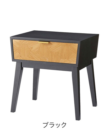 サイドテーブル ナイトテーブル おしゃれ 引き出し付き 収納 木製 コンパクト ベッドサイド ソファサイド モノクロ 韓国インテリア モダン エレガント 白 ホワイト 黒 ブラック 新生活(代引不可)