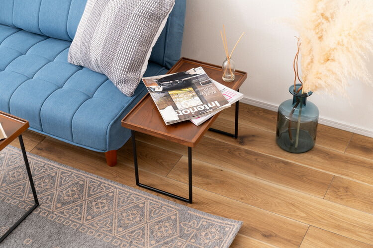 ミニテーブル テーブル サイドテーブル ナイトテーブル おしゃれ シンプル モダン 和モダン 積み重ね 幅50cm 高さ33cm 木製 天然木 スチール ブラウン 黒 軽量(代引不可)