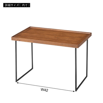 ミニテーブル テーブル サイドテーブル ナイトテーブル おしゃれ シンプル モダン 和モダン 積み重ね 幅50cm 高さ33cm 木製 天然木 スチール ブラウン 黒 軽量(代引不可)