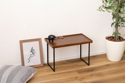 ミニテーブル テーブル サイドテーブル ナイトテーブル おしゃれ シンプル モダン 和モダン 積み重ね 幅50cm 高さ33cm 木製 天然木 スチール ブラウン 黒 軽量(代引不可)