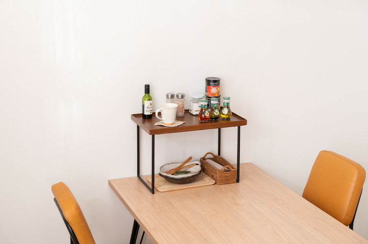 ミニテーブル テーブル サイドテーブル ナイトテーブル おしゃれ シンプル モダン 和モダン 積み重ね 幅50cm 高さ33cm 木製 天然木 スチール ブラウン 黒 軽量(代引不可)