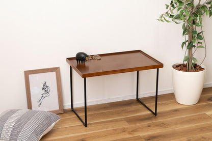 ミニテーブル テーブル サイドテーブル ナイトテーブル おしゃれ シンプル モダン 和モダン 積み重ね 幅60cm 高さ40cm 木製 天然木 スチール ブラウン 黒 軽量(代引不可)