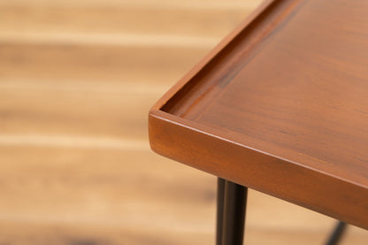 ミニテーブル テーブル サイドテーブル ナイトテーブル おしゃれ シンプル モダン 和モダン 積み重ね 幅60cm 高さ40cm 木製 天然木 スチール ブラウン 黒 軽量(代引不可)