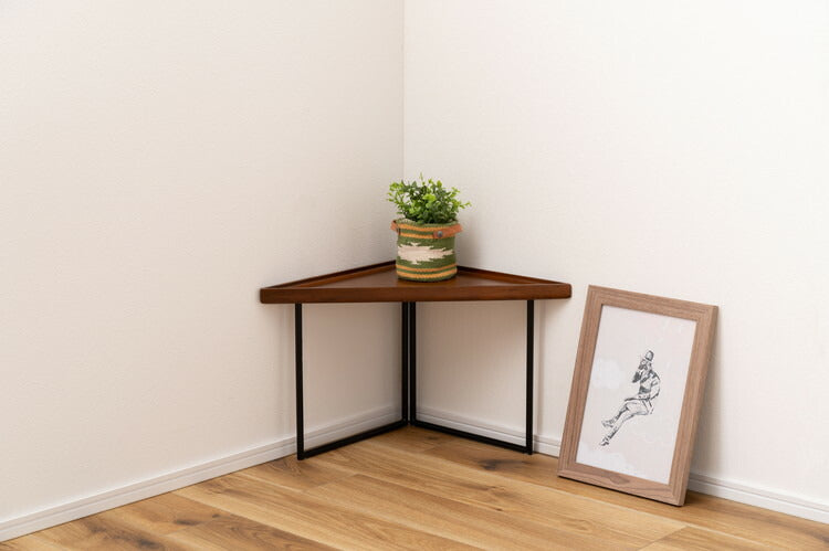 ミニテーブル テーブル サイドテーブル おしゃれ シンプル モダン 和モダン 積み重ね 幅40cm 高さ33cm 木製 天然木 スチール ブラウン 黒 軽量 インテリア(代引不可)