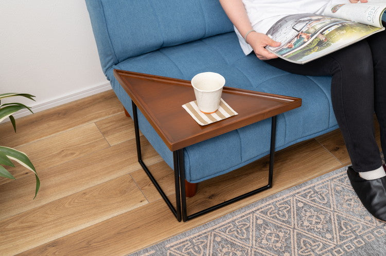 ミニテーブル テーブル サイドテーブル おしゃれ シンプル モダン 和モダン 積み重ね 幅40cm 高さ33cm 木製 天然木 スチール ブラウン 黒 軽量 インテリア(代引不可)